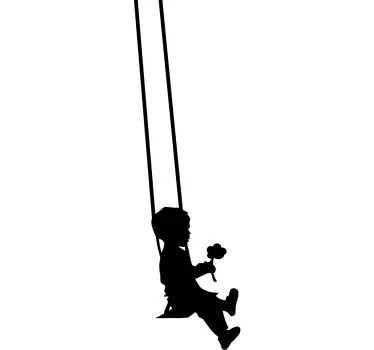 παιδική σιλουέτα αγόρι swing - TenStickers