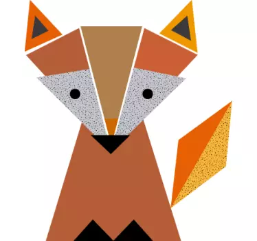 αυτοκόλλητο άγριων ζώων origami fox - TenStickers
