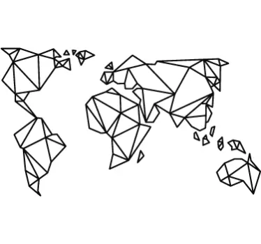 αυτοκόλλητο παγκόσμιου χάρτη origami - TenStickers