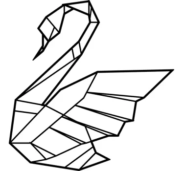 αυτοκόλλητο τοίχου ζωικού κύκλου swan origami - TenStickers