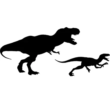 αυτοκόλλητο τοίχου t-rex και velociraptor - TenStickers