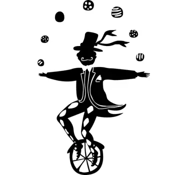 αυτοκόλλητο unicycle παιδιά κλόουν - TenStickers