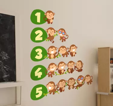 Αυτοκόλλητο με 1 έως 5 πιθήκους - TenStickers