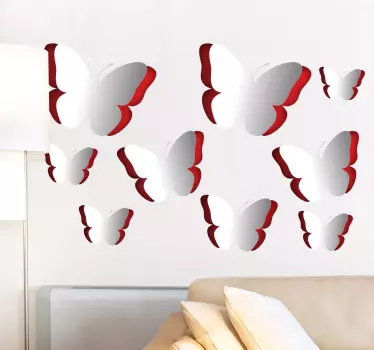 Αυτοκόλλητο με 3d πεταλούδες - TenStickers