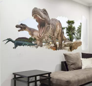 Τρισδιάστατο ντεκόρ τοίχων πάρκων jurassic - TenStickers