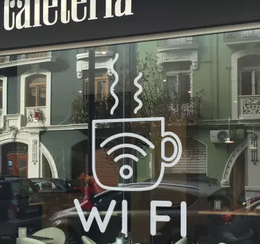 αυτοκόλλητο wi-fi για καφέ - TenStickers