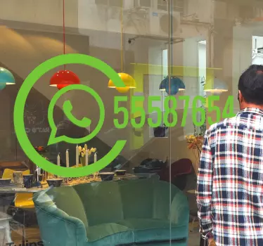 αυτοκόλλητο παραθύρου επιχείρησης whatsapp - TenStickers