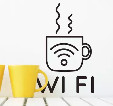 αυτοκόλλητο wi-fi για καφέ - TenStickers