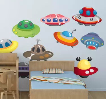 αυτοκόλλητα τοίχου alien ufos - TenStickers