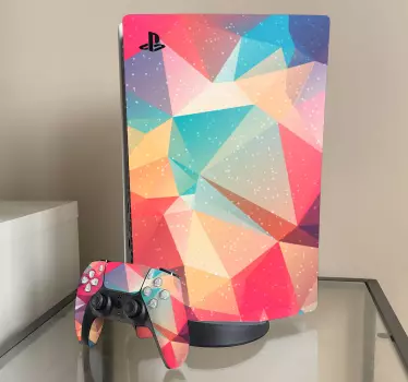 αυτοκόλλητο αφηρημένη πολύχρωμο τρίγωνα playstation 5 - TenStickers