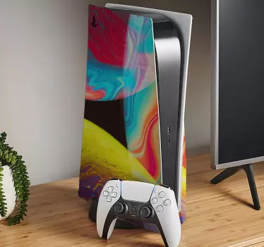 αφηρημένα πολύχρωμα αυτοκόλλητα playstation 5 - TenStickers
