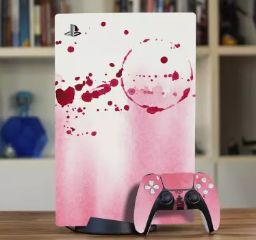 αφηρημένο λευκό και κόκκινο σημείο ps5 decal - TenStickers