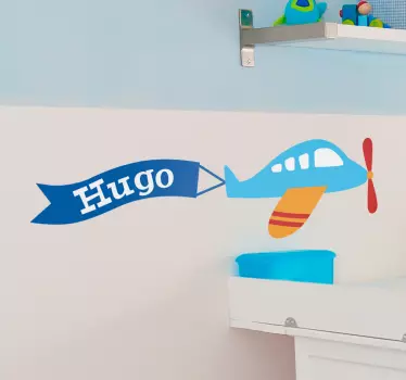 αυτοκόλλητο αεροπλάνου με το όνομα - TenStickers