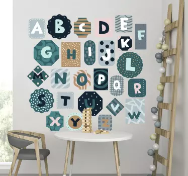 αλφάβητο σκανδιναβικό στιλ αλφάβητο τοίχο decal - TenStickers