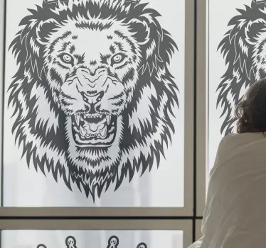 θυμωμένος βρυχηθμός λιοντάρι king decal παράθυρο - TenStickers