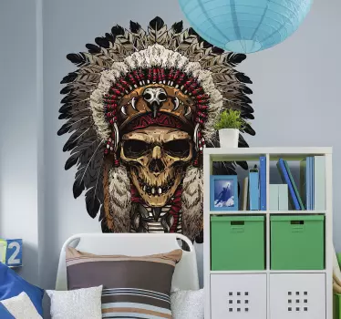 Apache ινδικό κρανίο αντικείμενο τοίχου decal - TenStickers