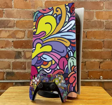 καλλιτεχνική πολύχρωμη σχεδίαση playstation 5 decal - TenStickers