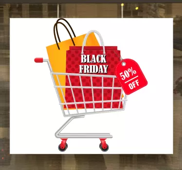 Balck Παρασκευή καλαθιού αγορών decal - TenStickers