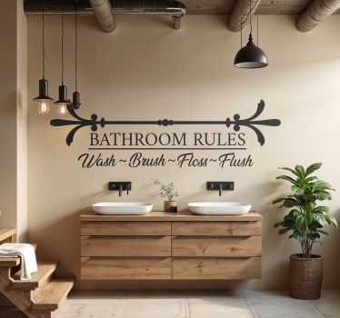 μπάνιο κανόνες τοίχου decal - TenStickers