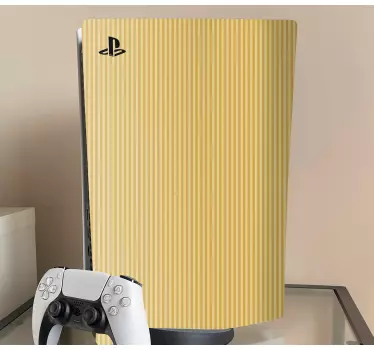 αυτοκόλλητο με μπεζ χρώμα με ρίγες playstation 5 - TenStickers