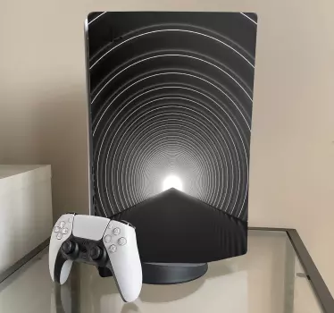 μαύρο και άσπρο στρογγυλή σήραγγα playstation 5 αυτοκόλλητα - TenStickers