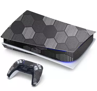 μαύρο pixel εξάγωνα ps5 decal - TenStickers