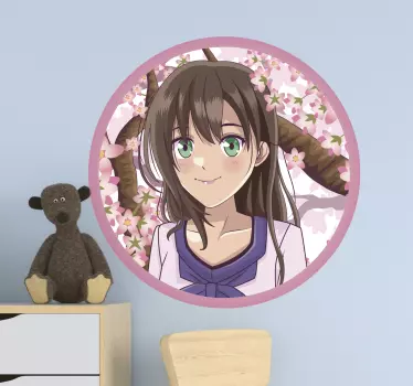 ανθισμένο anime καρτούν τοίχου decal - TenStickers