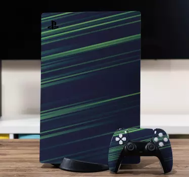 μπλε και πράσινες γραμμές playstation 5 decal - TenStickers
