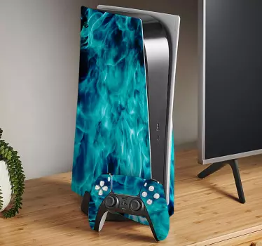 αυτοκόλλητο μπλε φωτιά playstation 5 - TenStickers