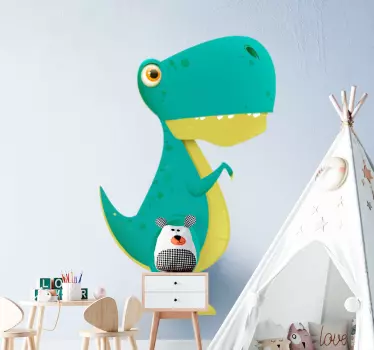 μπλε τεράστιο t-rex dragon wall decal - TenStickers