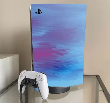 μπλε με ρίγες αφηρημένο playstation 5 decal - TenStickers
