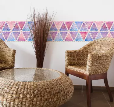 Boho τρίγωνα συνοριακό decal - TenStickers