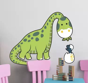 αυτοκόλλητο τοίχου brontosaurus με παιδικό δράκο - TenStickers