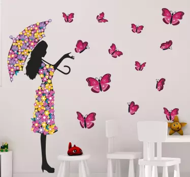 αυτοκόλλητα κοριτσιών πεταλούδων - TenStickers