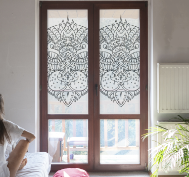 γάτα εικονογράφηση μάνταλα παράθυρο decal - TenStickers