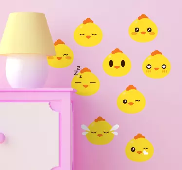 Σετ αυτοκόλλητων ζώων κοτόπουλου emoji - TenStickers