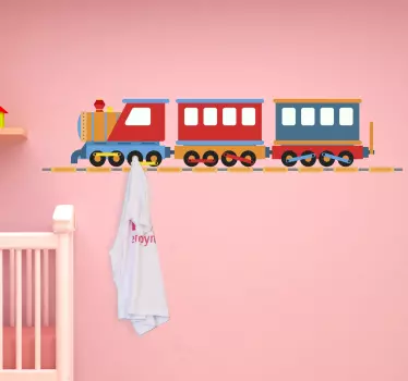 αυτοκόλλητο κρεμάστρα τοίχου τρένου choo-choo - TenStickers