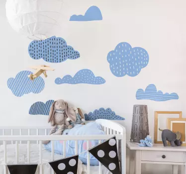 σύννεφα σχέδια εικόνα wall art decal - TenStickers