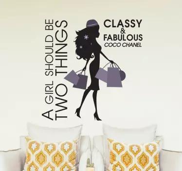 αυτοκόλλητο τοίχου coco chanel αριστοκρατικό και υπέροχο - TenStickers