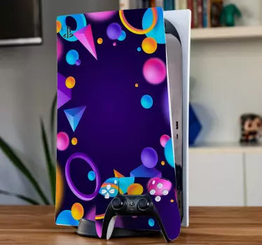 αυτοκόλλητα πολύχρωμο φόντο 3d playstation - TenStickers