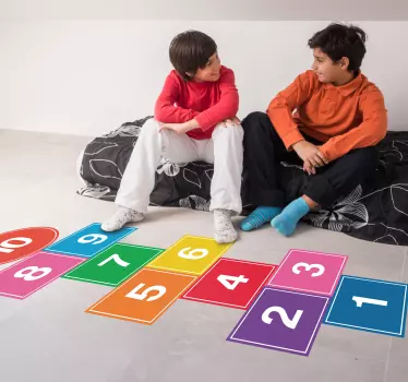 πολύχρωμο πλακάκι δαπέδου αυτοκόλλητο βινυλίου - TenStickers