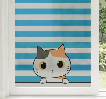 πολύχρωμο decal παράθυρο γάτας peeking - TenStickers