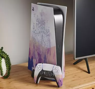 έγχρωμη ζωγραφική κάστρο playstation 5 decal - TenStickers