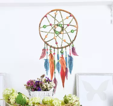 πολύχρωμο αυτοκόλλητο τοίχου dreamcatcher διακόσμηση - TenStickers
