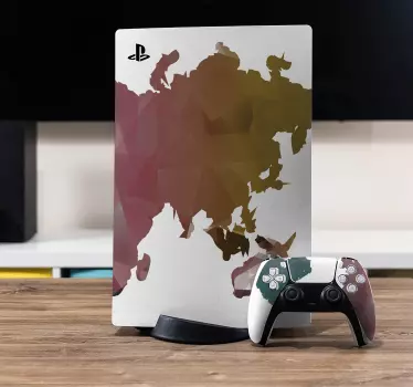 πολύχρωμο παγκόσμιο χάρτη playstation 5 decal - TenStickers
