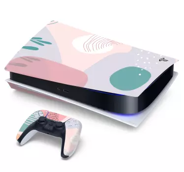 δημιουργικό παστέλ ζωγραφισμένο playstation 5 decal - TenStickers