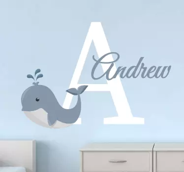 προσαρμόσιμο όνομα με εξατομικευμένο decal φαλαινών - TenStickers