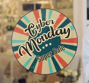 Cyber monday vintage παράθυρο decal - TenStickers