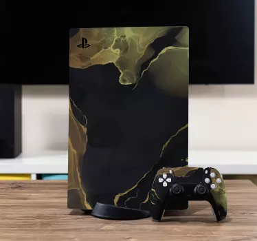 Αυτοκόλλητο με σκούρο και χρυσό στυλ playstation 5 - TenStickers