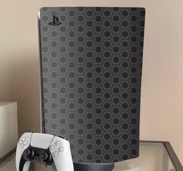 σκούρο γκρι ανθρακονήματα υφή playstation 5 decal - TenStickers
